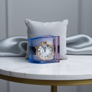 Gold Diamond Dial Watch (Leather Strap)