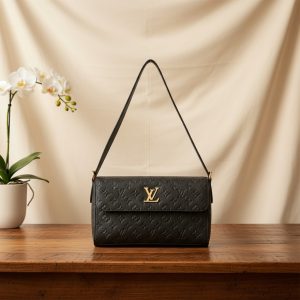 The Luxe Noir Monogram Flap Bag