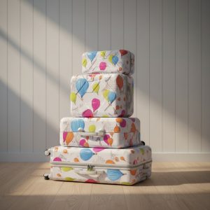Hot Air Balloon Patterned Luggage Stack