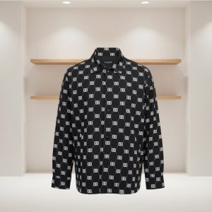 Black & White All-Over Geometric Print Shirt