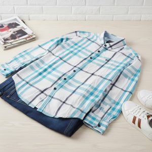Aquamarine Coastal Plaid Shirt