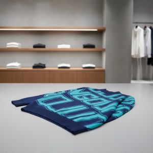 Knit Sweater (Blue/Teal Geometric)