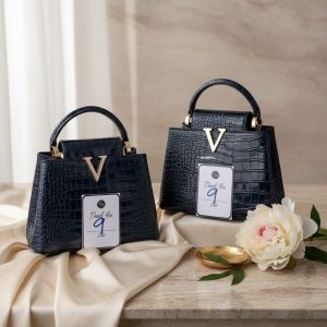 Navy Elegance Top-Handle Handbag
