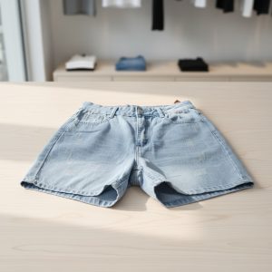 Light-Wash Denim Shorts
