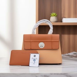 Caramel Colorblock Structured Handbag Set