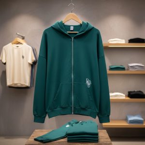 Deep Green Zip-Up Hoodie & Joggers Set