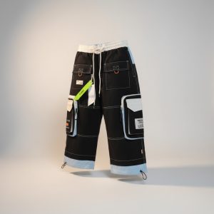 Black Techwear Cargo Shorts