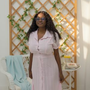 Soft Pink Summer Stripe Midi
