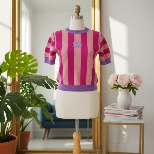 The Berry Swirl Short-Sleeve Sweater