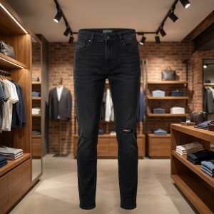 Dark Wash Single-Rip Slim Jeans
