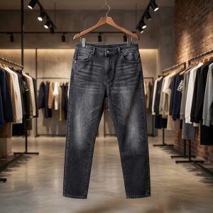 Faded Black/Dark Grey Straight Jeans