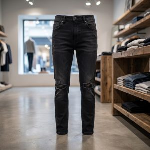 Black Distressed Skinny/Slim Jeans