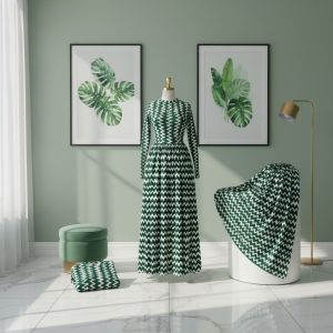 The Botanical Zigzag Evening Dress