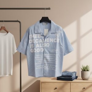 Sky Blue Graphic Pinstripe Shirt