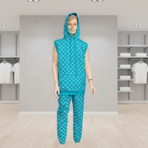 Azure Monogram Sleeveless Hoodie Set