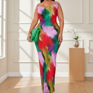 Vibrantly Patterned Maxi Dress