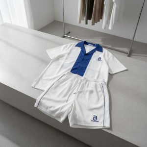 Club Athletic Knit Bowling Shirt & Mesh Shorts Co-Ord