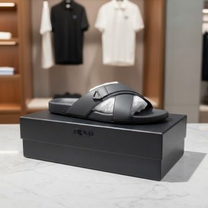Milano Matte Leather Cross-Strap Slides