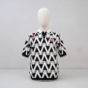 Black & White Chevron Knit Polo