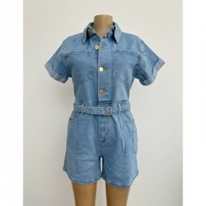 Light Wash Denim Short Jumpsuit / Romper
