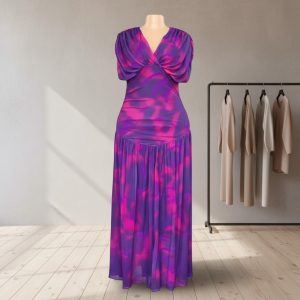 Purple & Pink Tie-Dye Maxi Dress