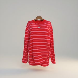 Red & Pink Striped Oversized Long-Sleeve Shirt Set